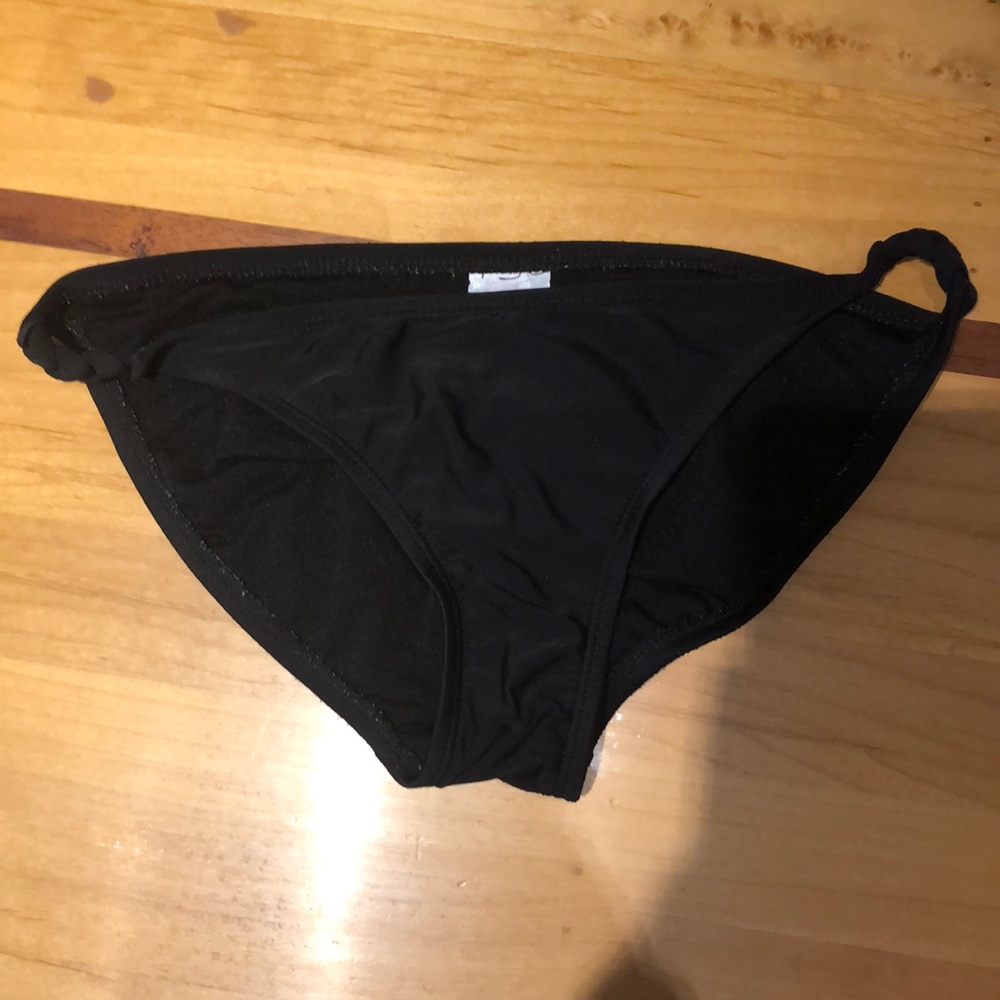Black braided bathing suit bottom